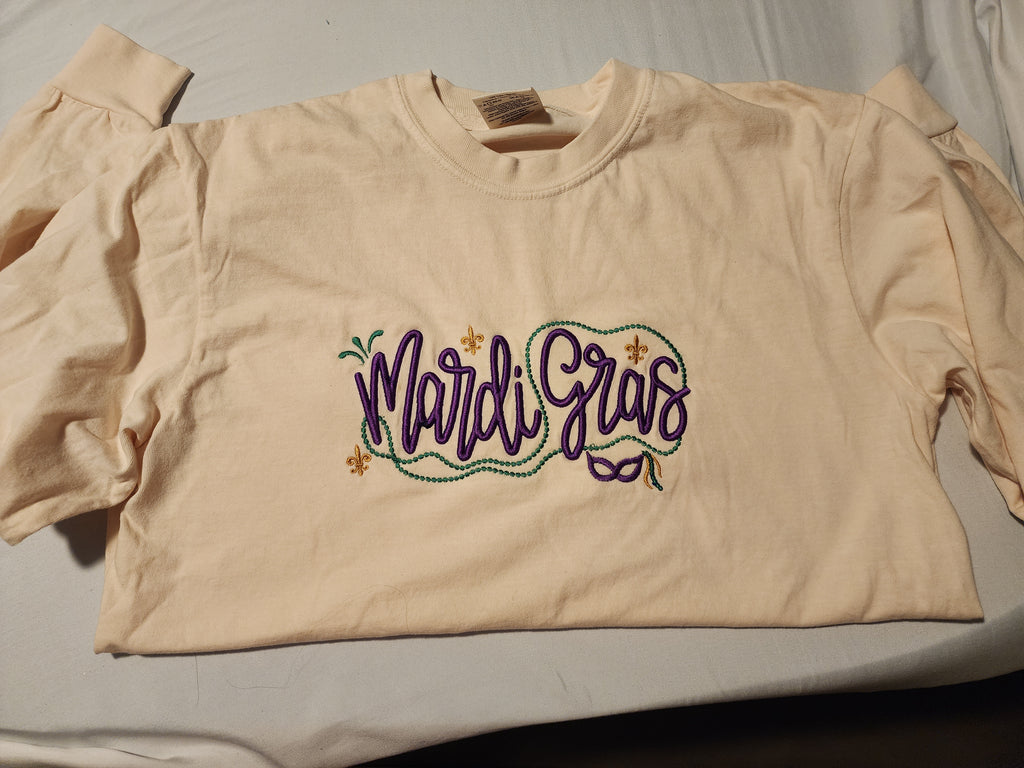 Mardi Gras Embroidered Sweatshirt