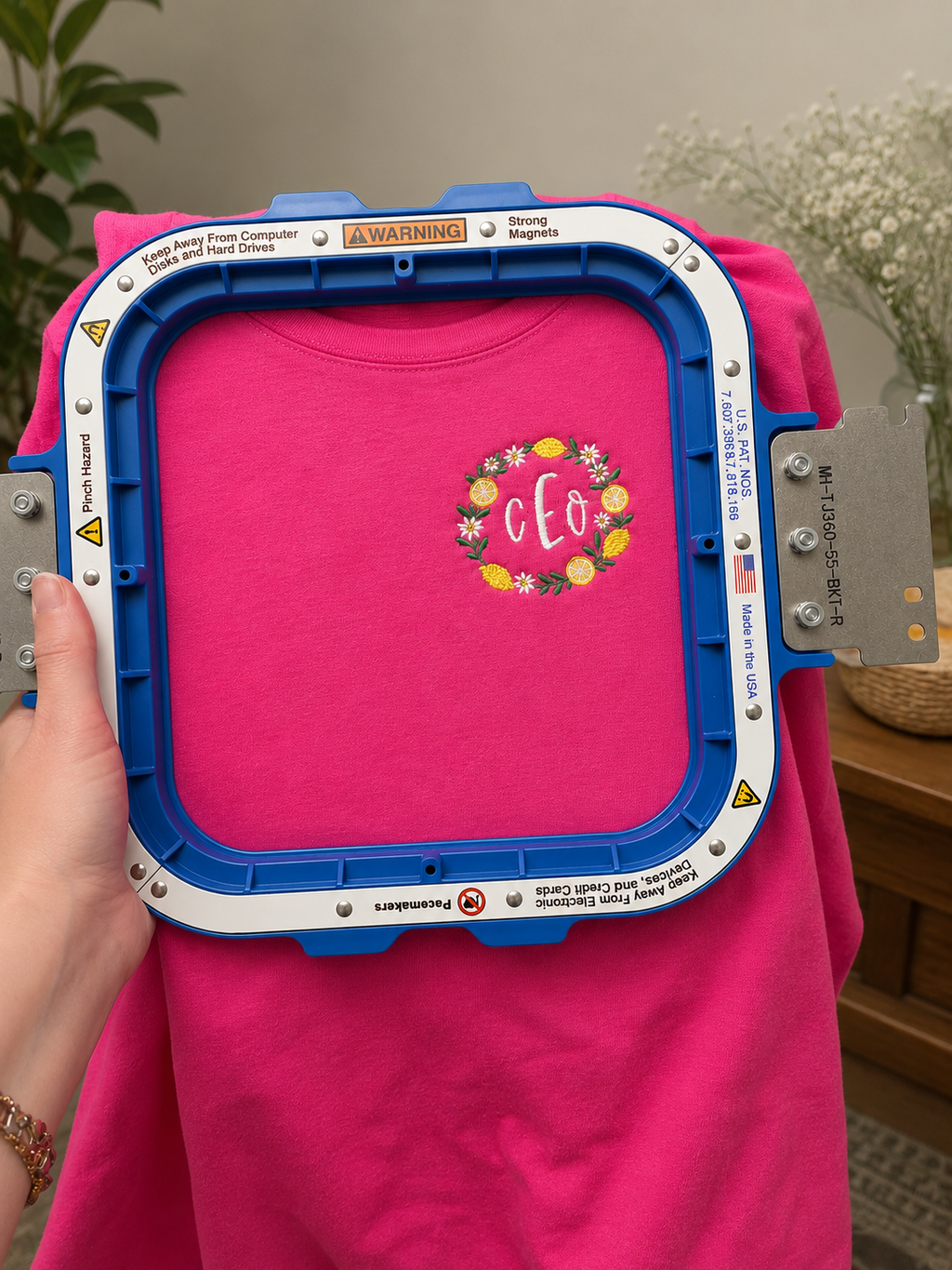 Embroidered Lemon Frame Tshirt