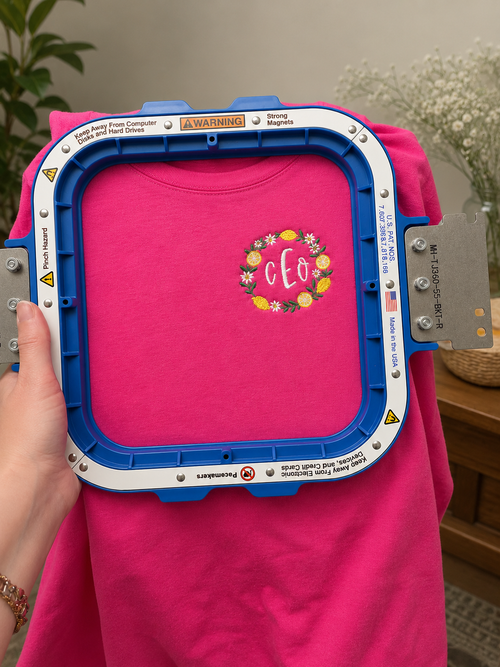 Embroidered Lemon Frame Tshirt