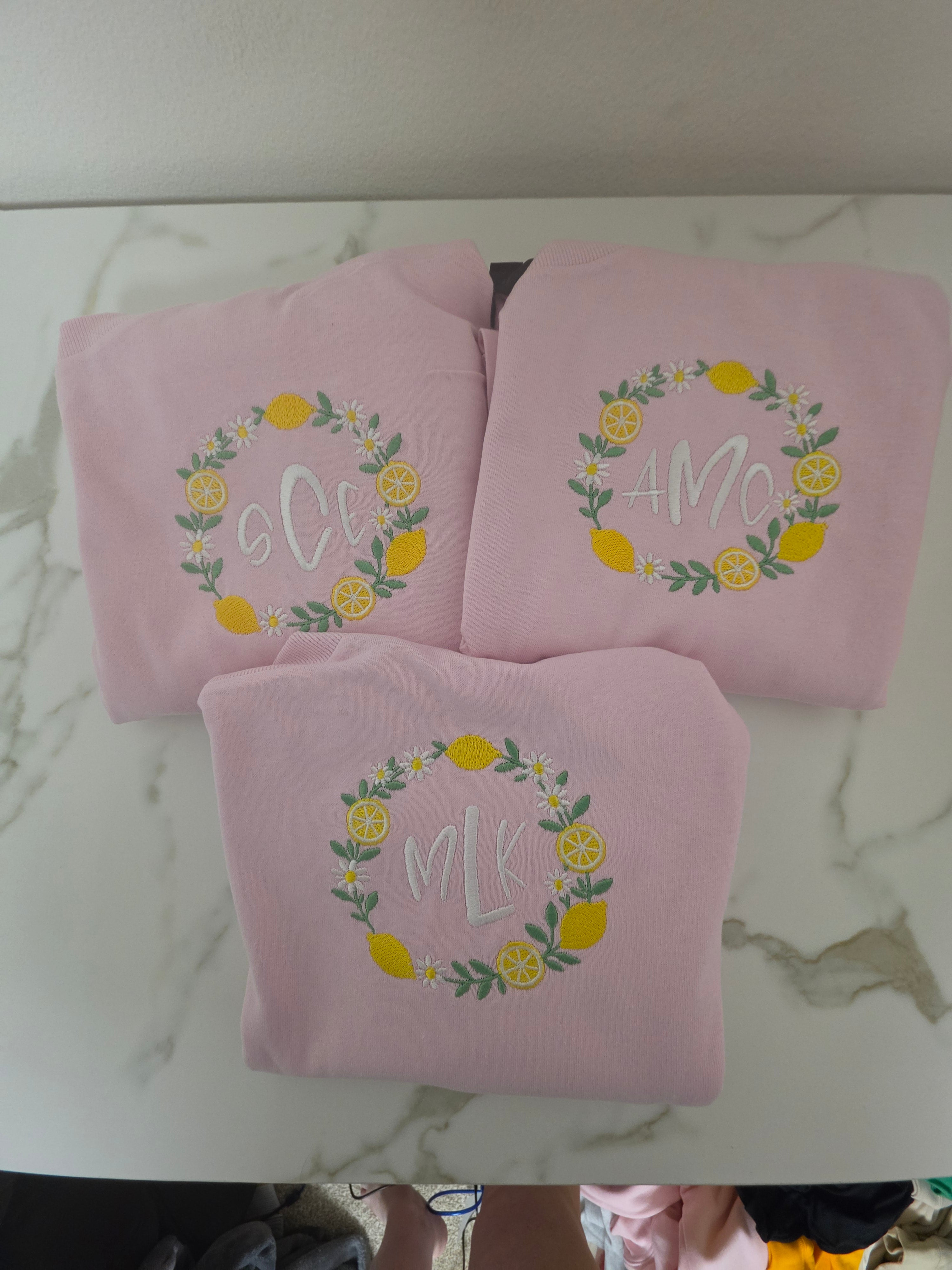 Embroidered Lemon Frame Tshirt