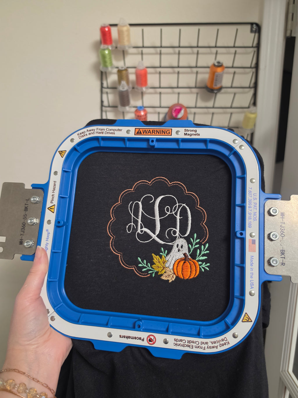Embroidered Ghost/Pumpkin Monogram