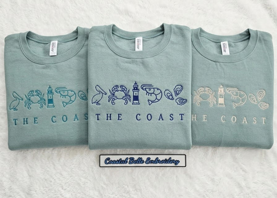 The Coast Embroidered Sage Sweatshirt