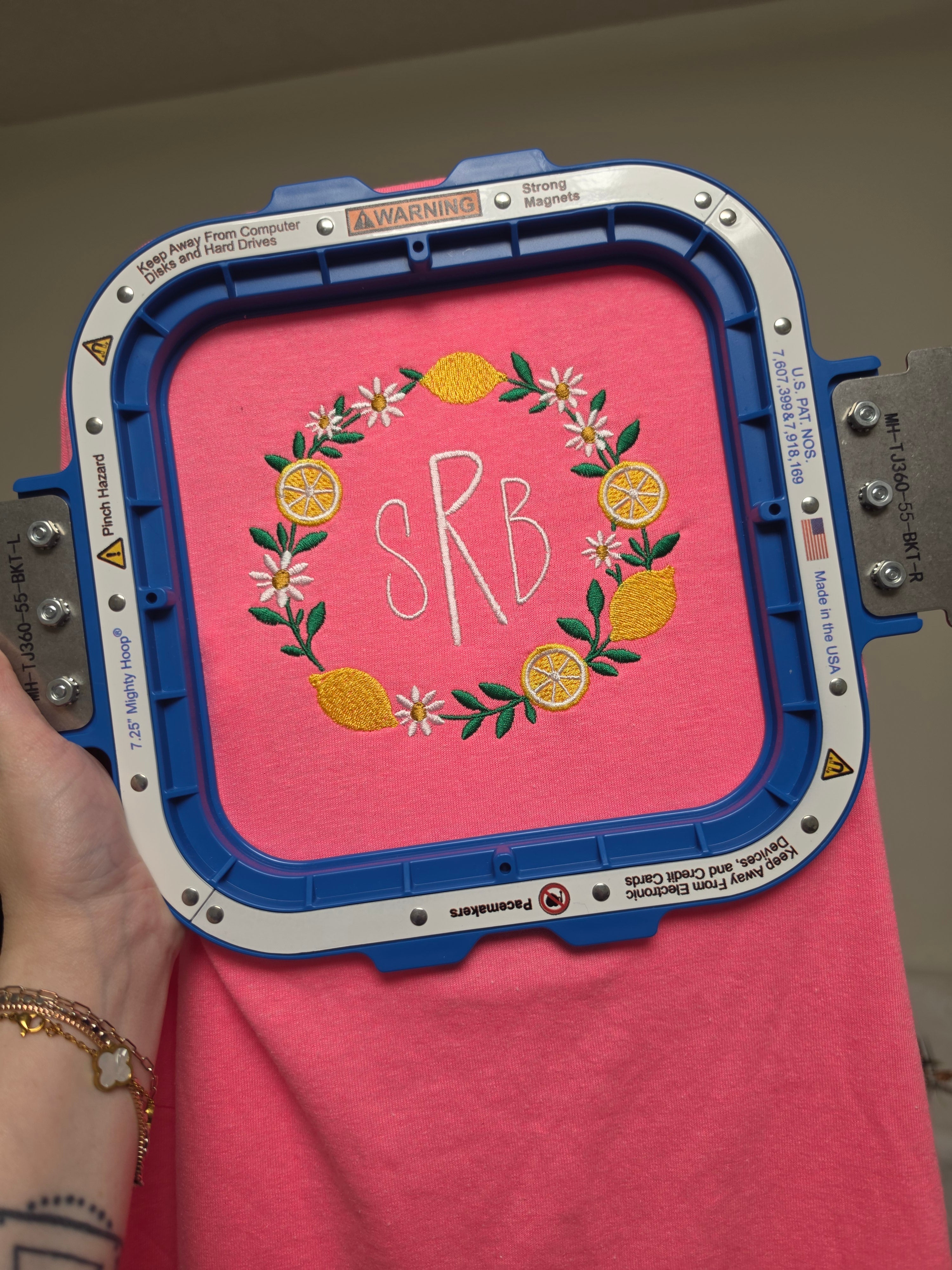 Embroidered Lemon Frame Tshirt